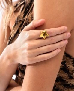 ANILLO STARLITE · ACERO BAÑO ORO