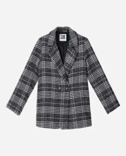 ABRIGO AMERICANA · BLANCO Y NEGRO -[品牌] Ventas THE-ARE abrigo americana cuadros blanco negro solapa mujer the are eci img 5