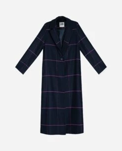 ABRIGO REUNITED · AZUL Y FUCSIA -[品牌] Ventas THE-ARE abrigo cuadros azul fucsia oversized recto solapa mujer the are eci img 5