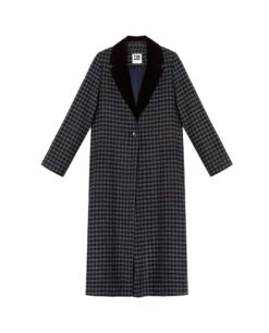 ABRIGO WALK ON BY · CUADROS -[品牌] Ventas THE-ARE abrigo largo cuadros mujer solapa terciopelo marron mujer the are eci img 5