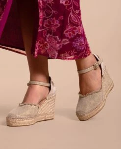 ALPARGATA #3 · BEIGE LUREX -[品牌] Ventas THE-ARE alpargata beige lino lurex cuna alta mujer the are 2