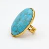 ANILLO CHARM TURQUOISE · BAÑO ORO