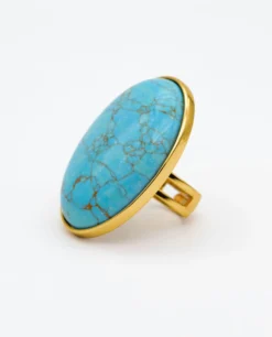 ANILLO CHARM TURQUOISE · BAÑO ORO