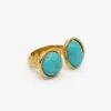 ANILLO DUO TURQUOISE · ACERO BAÑO ORO
