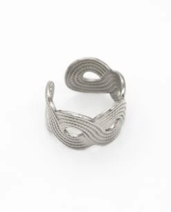 ANILLO BRAIDS · ACERO -[品牌] Ventas THE-ARE anillo plateado trenzado regulable complementos mujer the are 1