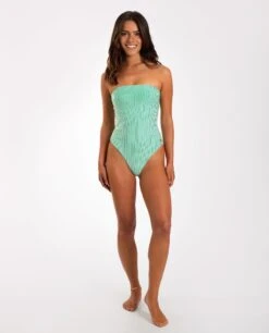 BAÑADOR ANDRATX · VERDE -[品牌] Ventas THE-ARE banador mujer rayas verticales verde blanco sin tirantes the are eci 1