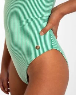 BAÑADOR ANDRATX · VERDE -[品牌] Ventas THE-ARE banador mujer rayas verticales verde blanco sin tirantes the are eci 5