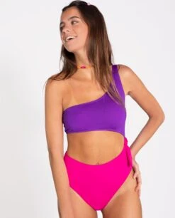 BAÑADOR I DID IT AGAIN · MORADO Y MAGENTA -[品牌] Ventas THE-ARE banador multiposicion rosa morado bano mujer the are00001