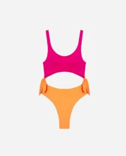 BAÑADOR BUBBALOO · MAGENTA Y NARANJA -[品牌] Ventas THE-ARE banador naranja rosa moda bano mujer the are000021