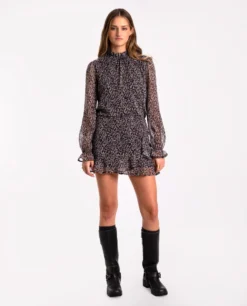 BLUSA MANY REASONS · ESTAMPADO -[品牌] Ventas THE-ARE blusa animal print manga abullonada beige negro volantes conjunto mujer the are eci img 4 scaled