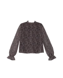 BLUSA MANY REASONS · ESTAMPADO -[品牌] Ventas THE-ARE blusa animal print manga abullonada beige negro volantes conjunto mujer the are eci img 5 scaled