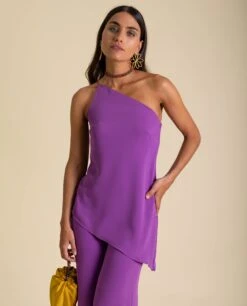 BLUSA MRS. RIOS · MORADO -[品牌] Ventas THE-ARE blusa asimetrica morado mujer the are eci img 1
