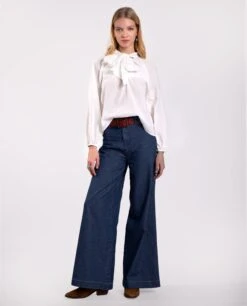 BLUSA SWEET ESCAPE · CRUDO -[品牌] Ventas THE-ARE blusa blanca romantica fluida lazada cuello manga abullonada mujer the are eci img 4