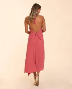 BLUSA ZÚJAR · CORAL -[品牌] Ventas THE-ARE blusa coral halter escote drapeado fluido lazada multiposicion eventos mujer the are 2