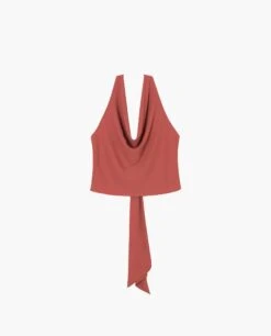 BLUSA ZÚJAR · CORAL -[品牌] Ventas THE-ARE blusa coral halter escote drapeado fluido lazada multiposicion eventos mujer the are eci img 5