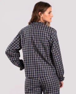 BLUSA CITY FIELDS · AZUL -[品牌] Ventas THE-ARE blusa cuadros azul volantes conjunto manga larga cuadros escote pico mujer the are eci img 2