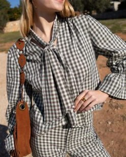 BLUSA COUNTRY SOUL · VERDE -[品牌] Ventas THE-ARE blusa cuadros vichy verde lazada cuello manga abullonada mujer the are 6