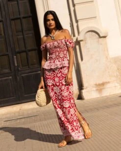 BLUSA SUNKISSED DAYS · ESTAMPADO -[品牌] Ventas THE-ARE blusa estampada roja nido de abeja mujer the are 6