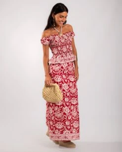 BLUSA SUNKISSED DAYS · ESTAMPADO -[品牌] Ventas THE-ARE blusa estampada roja nido de abeja mujer the are eci img 4