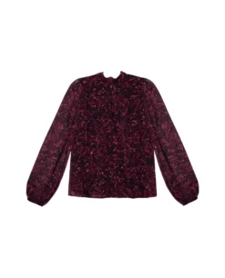 BLUSA WHISPER CHARM · ESTAMPADO -[品牌] Ventas THE-ARE blusa estampado rojo morado lurex fiesta mujer the are eci img 5 scaled