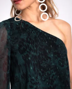 BLUSA EVER YOU MEET · ESTAMPADO -[品牌] Ventas THE-ARE blusa estampado verde asimetrica lurex conjunto fiesta mujer the are eci img 3 scaled