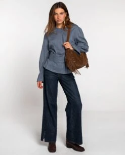 BLUSA DAILY CRUSH · AZUL -[品牌] Ventas THE-ARE blusa manga larga azul rayas fajin multiposicion mujer the are eci img 4