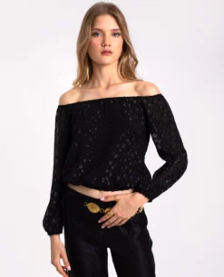 BLUSA STARRY BLISS · NEGRO -[品牌] Ventas THE-ARE blusa midi negro tirantes lurex fiesta mujer the are eci img 1 3364444a 8152 4460 acb0 1efa33e9e94e scaled