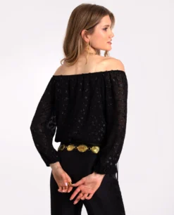 BLUSA STARRY BLISS · NEGRO -[品牌] Ventas THE-ARE blusa midi negro tirantes lurex fiesta mujer the are eci img 2 0aaae908 738f 4d69 9ad3 712b073f7bc4 scaled
