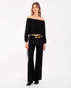 BLUSA STARRY BLISS · NEGRO -[品牌] Ventas THE-ARE blusa midi negro tirantes lurex fiesta mujer the are eci img 4 0cf73813 c20b 42b1 bdf6 9ce497c5c0fc scaled