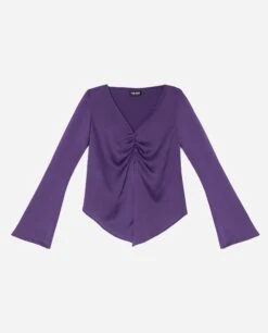BLUSA I NEVER… · MORADO -[品牌] Ventas THE-ARE blusa morada escote mariposa frunce fiesta mujer the are eci img 5