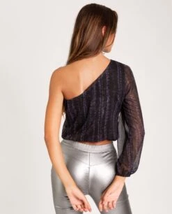 BLUSA GETTIN READY · ESTAMPADO -[品牌] Ventas THE-ARE blusa negra asimetrica estampado manga abullonada tie dye fiesta mujer the are eci img 2