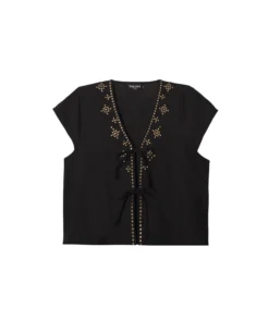 BLUSA ESSENCE · NEGRO -[品牌] Ventas THE-ARE blusa negra lino tachuelas conjunto elegante fiesta mujer the are eci img 5 91b31dfb 7123 49b3 bc94 742785d56324 scaled