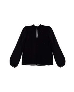 BLUSA JUST US · NEGRO -[品牌] Ventas THE-ARE blusa negra lurex plumeti manga larga mujer the are eci img 5