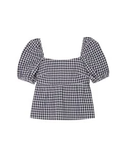 BLUSA SUNSET LOVER · BLANCO Y NEGRO -[品牌] Ventas THE-ARE blusa vichy blanco negro manga corta lazadas espalda conjunto mujer the are eci img 5