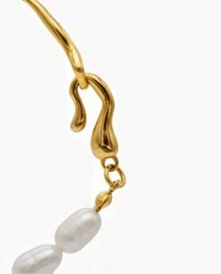 BRAZALETE CANE PEARLS · ACERO BAÑO ORO -[品牌] Ventas THE-ARE brazalete dorado perlas acero complementos mujer the are 1