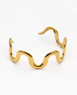 BRAZALETE WAVES · ACERO BAÑO ORO