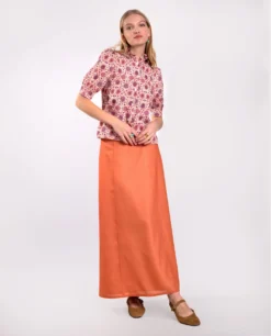 CAMISA GIRLS CREW · ESTAMPADO -[品牌] Ventas THE-ARE camisa manga 3 4 estampado floral cuello alto pliegues mujer the are eci img 4 scaled