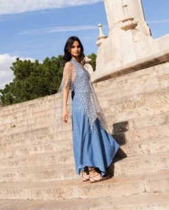 CAPA CROCHET BELLA · PLATA -[品牌] Ventas THE-ARE capa beige punto flecos asim trica mujer the are 5