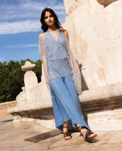 CAPA CROCHET BELLA · PLATA -[品牌] Ventas THE-ARE capa beige punto flecos asim trica mujer the are 7