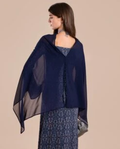 CAPA GASA · AZUL MARINO -[品牌] Ventas THE-ARE capa gasa azul invitada elegante mujer the are eci img 3