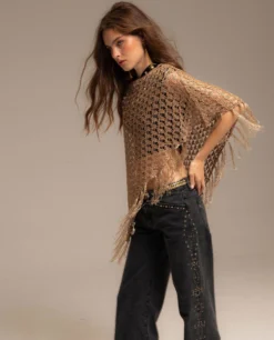 CAPA DUNE DANCER · BRONCE -[品牌] Ventas THE-ARE capa pico flecos acabado brillante mujer the are 02 scaled