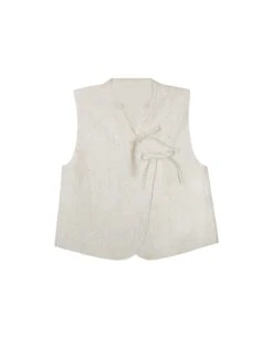 CHALECO SOFTLY YOURS · BEIGE -[品牌] Ventas THE-ARE chaleco blanco lazadas lino bordado mujer the are eci img 5