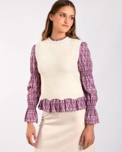 CHALECO UPTOWN GIRLS · BEIGE -[品牌] Ventas THE-ARE chaleco punto beige canale mujer the are