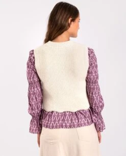 CHALECO UPTOWN GIRLS · BEIGE -[品牌] Ventas THE-ARE chaleco punto beige canale mujer the are eci img 2