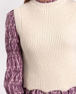 CHALECO UPTOWN GIRLS · BEIGE -[品牌] Ventas THE-ARE chaleco punto beige canale mujer the are eci img 3