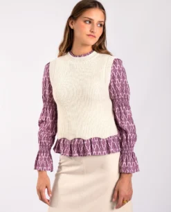 CHALECO UPTOWN GIRLS · BEIGE -[品牌] Ventas THE-ARE chaleco punto beige canale mujer the are scaled