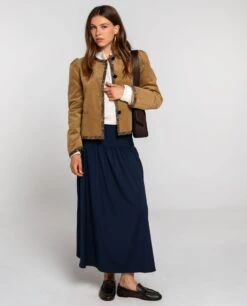 CHAQUETA NEW IN TOWN · CAMEL -[品牌] Ventas THE-ARE chaqueta corta pana camel magas abullonadas detalles estampados mujer the are eci img 4