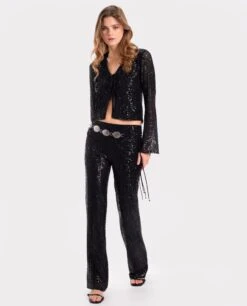 CHAQUETA BEST NIGHT IN... · NEGRO -[品牌] Ventas THE-ARE chaqueta negra lentejuelas lazadas conjunto fiesta mujer the are 2