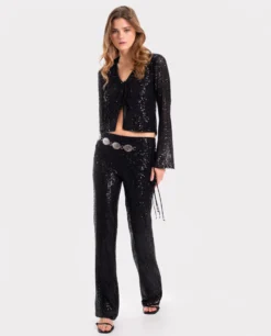 CHAQUETA BEST NIGHT IN... · NEGRO -[品牌] Ventas THE-ARE chaqueta negra lentejuelas lazadas conjunto fiesta mujer the are 2 scaled