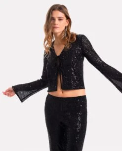 CHAQUETA BEST NIGHT IN... · NEGRO -[品牌] Ventas THE-ARE chaqueta negra lentejuelas lazadas conjunto fiesta mujer the are 4